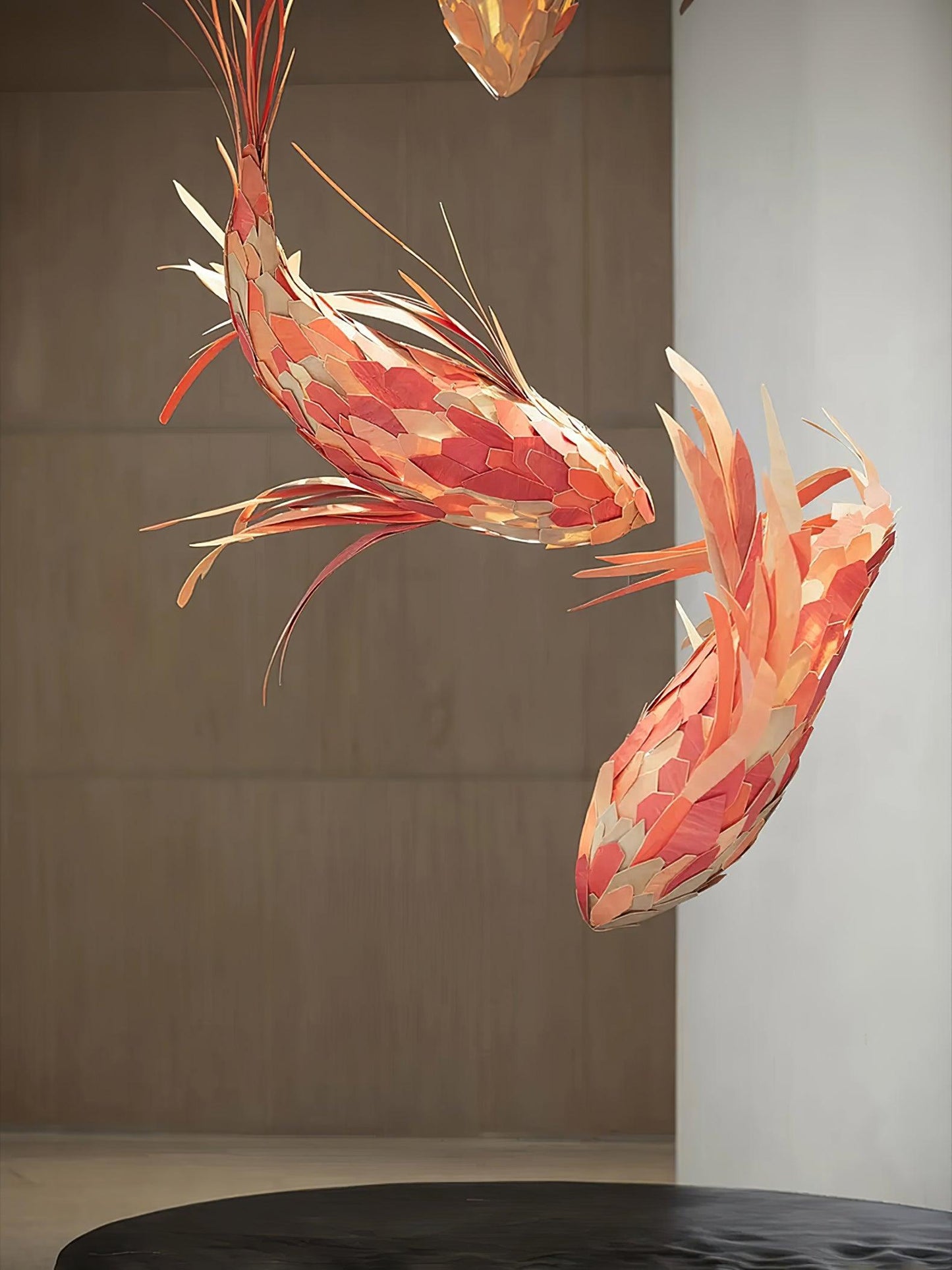 Crimson Swirl Koi Pendant light Chandelier