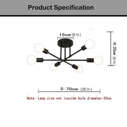 Modern LED Nordic Style Geometric Sputnik Semi Flush Mount Ceiling Light
