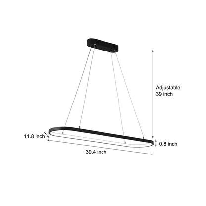 Rounded Rectangular Design Chandeliers Aluminum Silica Gel Island Ceiling Light