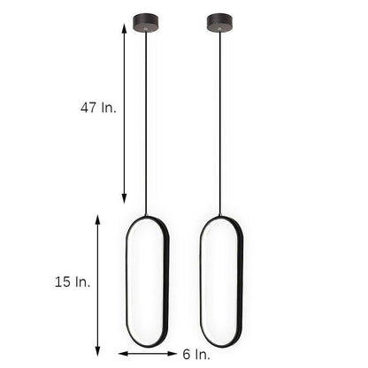 Rounded Rectangle LED Modern Pendant Lighting Hanging Ceiling Lights