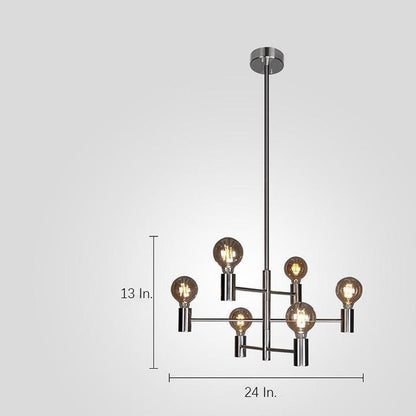 Nordic Style Black Sputnik Chandelier Industrial Mini Chandelier 6 Bulbs