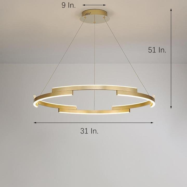 Interlocking Round Gold Chandelier for Living Room
