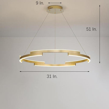 Interlocking Round Gold Chandelier for Living Room