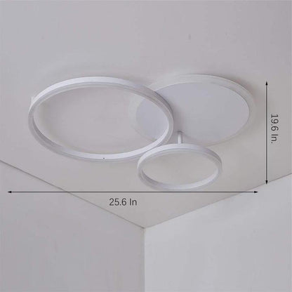 3-Layers LED Modern Circle Flush Mount Light - 3-Color Dimmable, 26"x20"