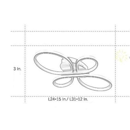 Multiple Curves Flush Mount Ceiling Light Modernist Metal Silica Gel LED Light