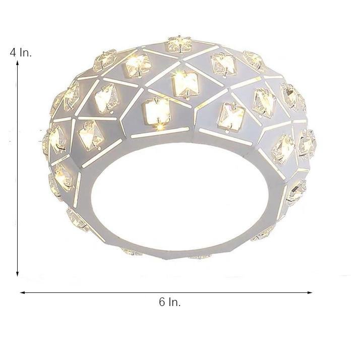 Metal Crystal Decorative LED Flush Mount Ceiling Light for Hallway Entryway