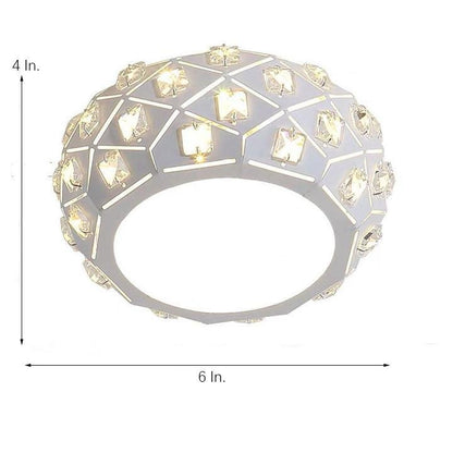 Metal Crystal Decorative LED Flush Mount Ceiling Light for Hallway Entryway