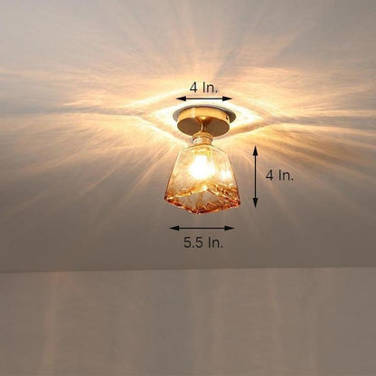 Creative Glass Lantern LED Electroplated Modern Pendant Light Ceiling Lights