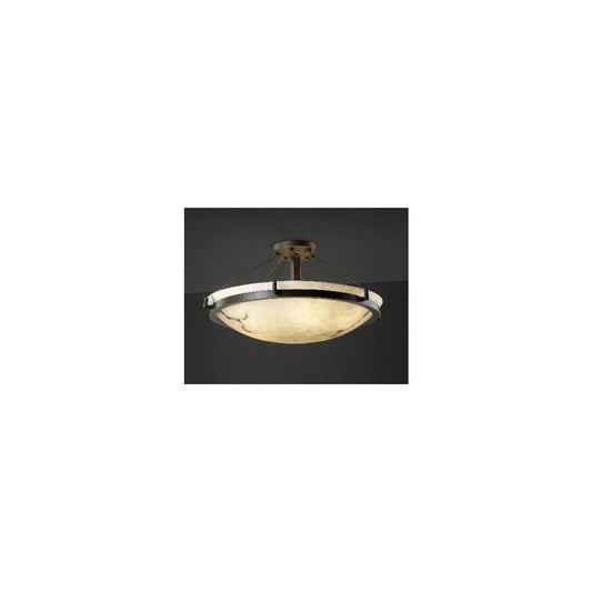 Alabaster Stone / Glass Semi-Flush Ceiling Fixture from the LumenAria Collection