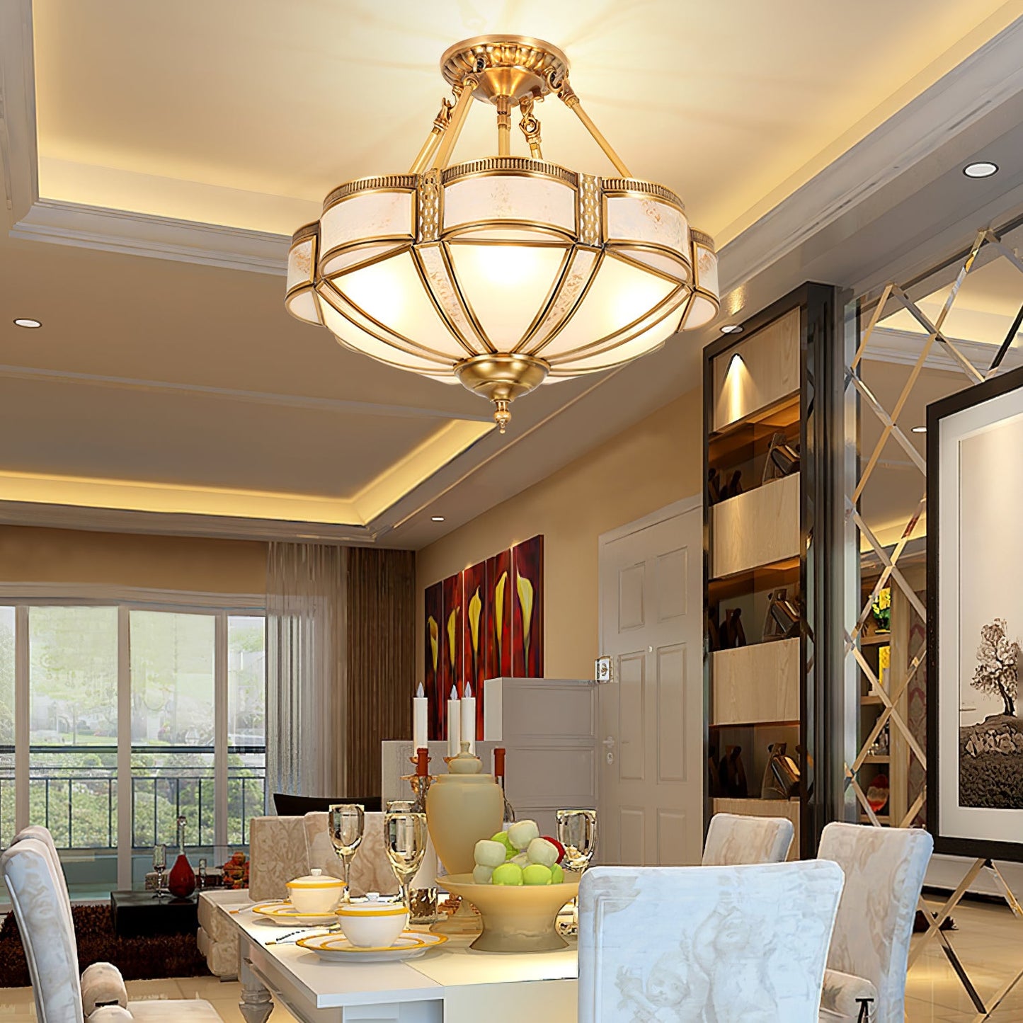 Floral Brass Ceiling fixture Ceiling Lamp