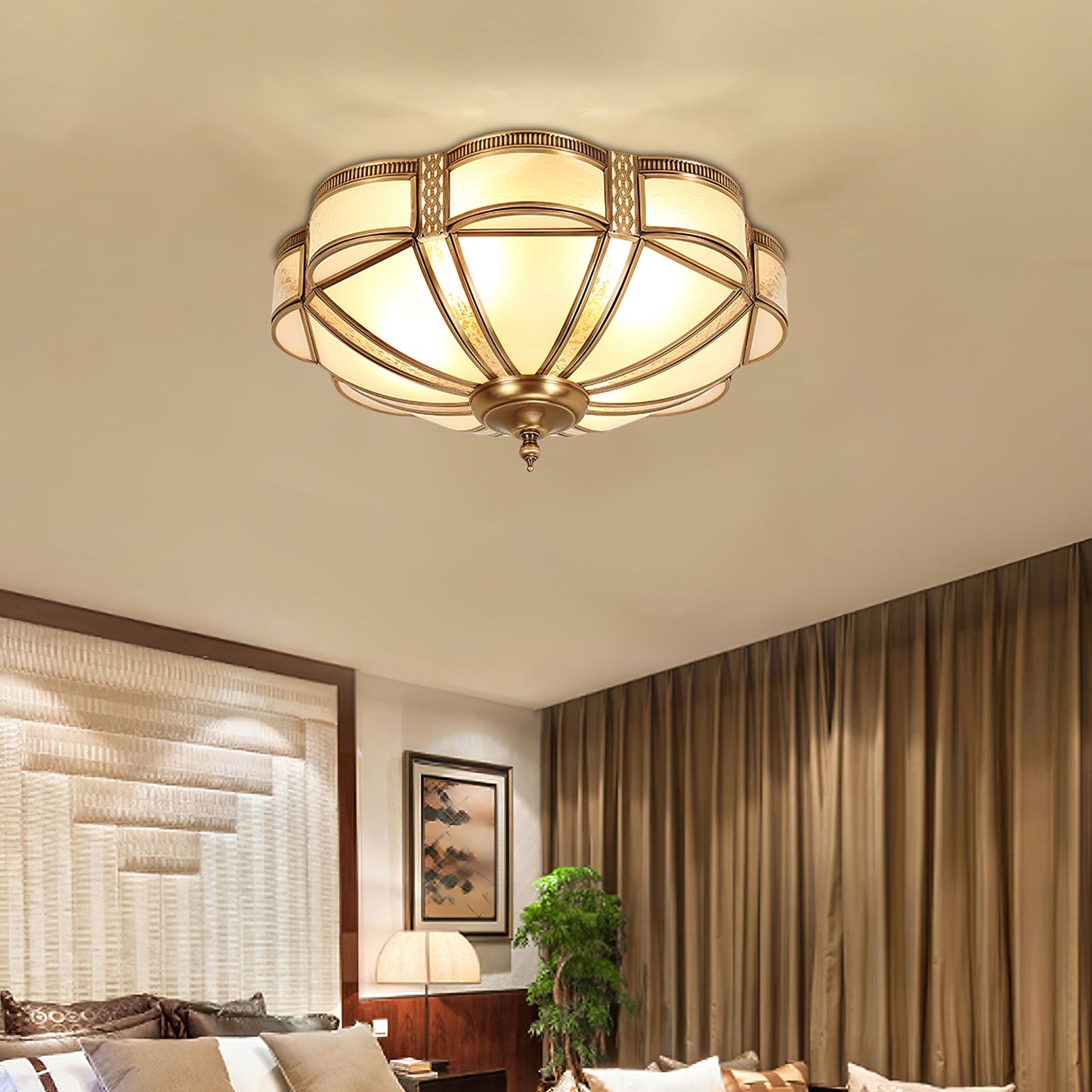 Floral Brass Ceiling fixture Ceiling Lamp