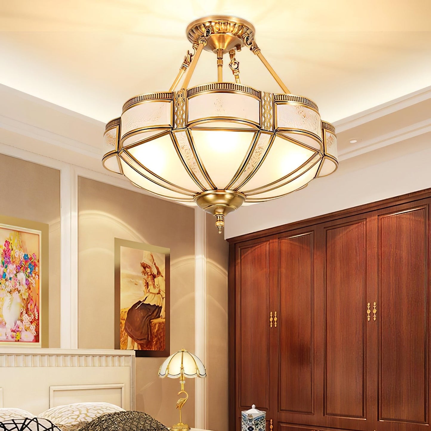 Floral Brass Ceiling fixture Ceiling Lamp