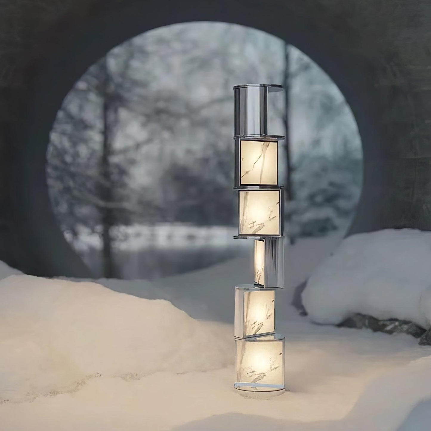 Half Cylindrical Rotating Uplight Lamp Floor Lamp