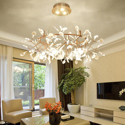 Rose Gold Firefly LED Candelabrum Chandelier
