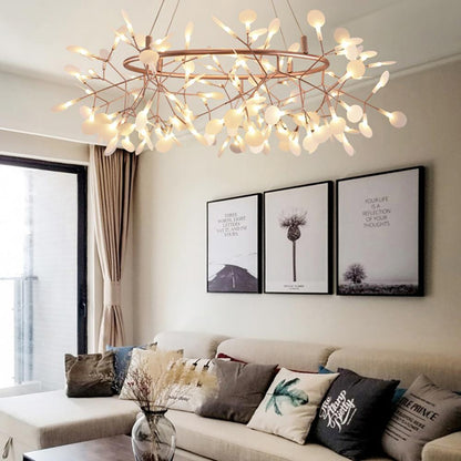 Rose Gold Firefly LED Candelabrum Chandelier