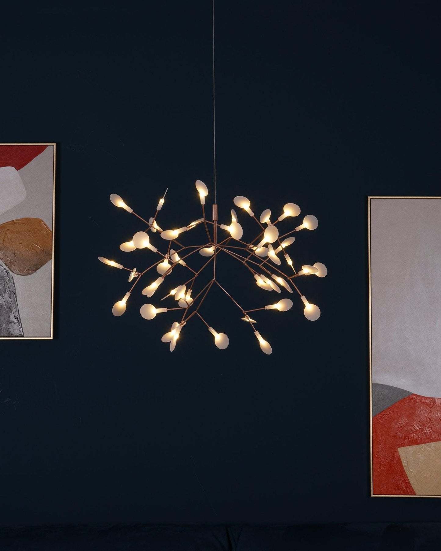 Rose Gold Firefly LED Candelabrum Chandelier