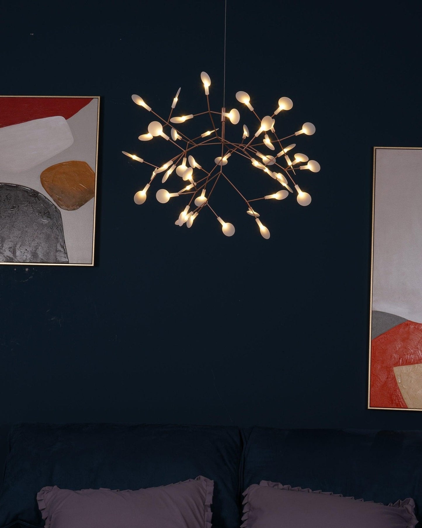 Rose Gold Firefly LED Candelabrum Chandelier