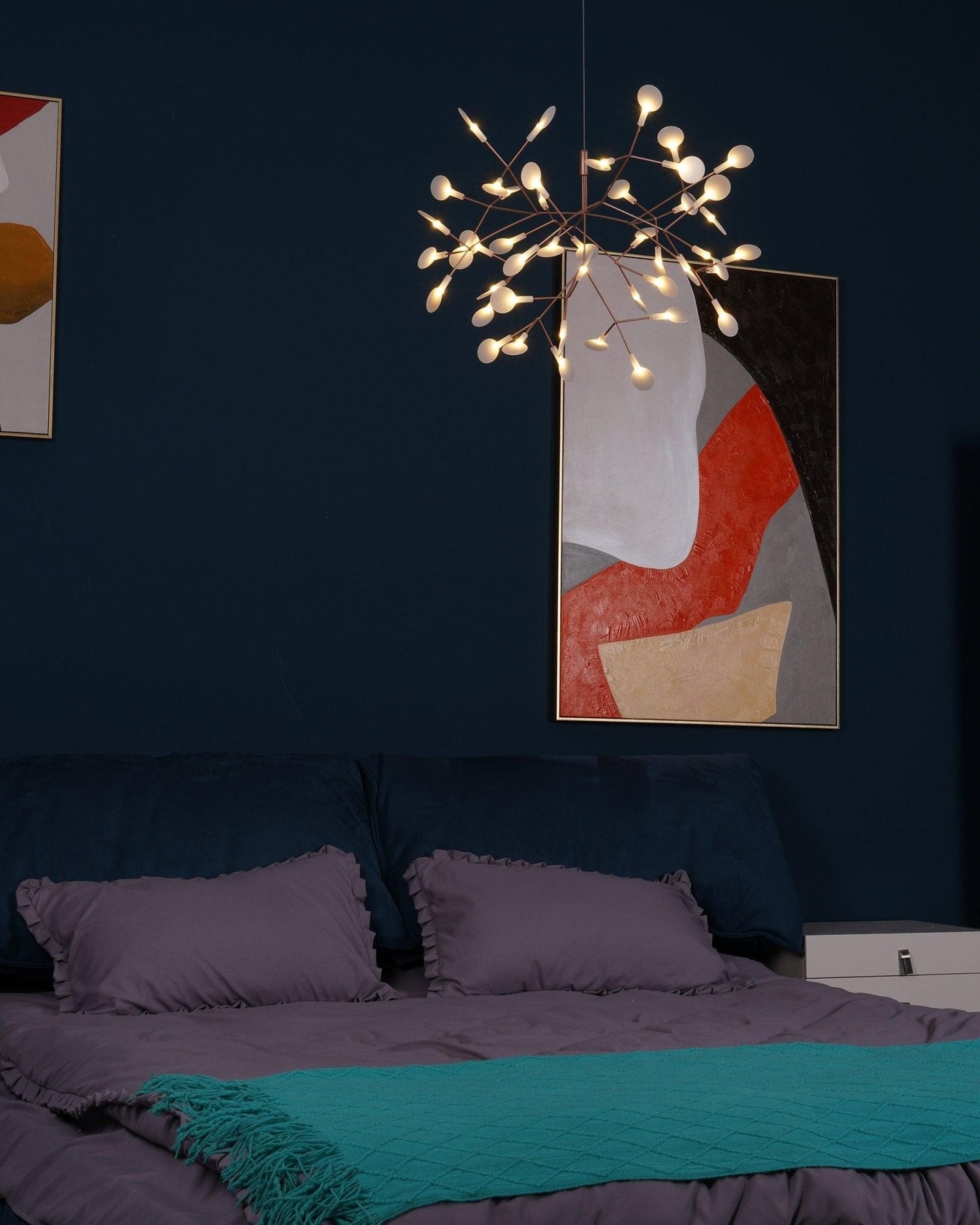 Rose Gold Firefly LED Candelabrum Chandelier