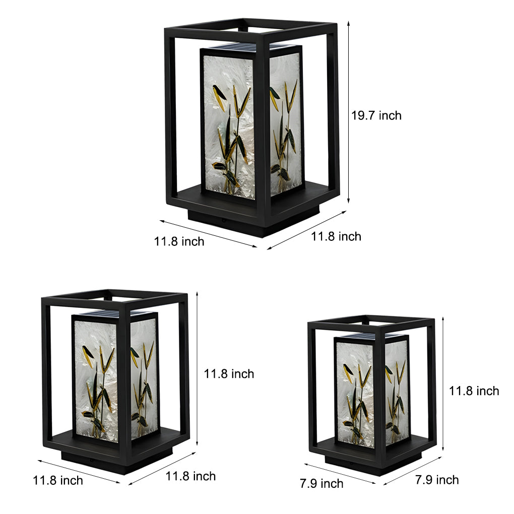 Landscape Pattern LED Waterproof Modern Solar Path Lights Deck Post Lights