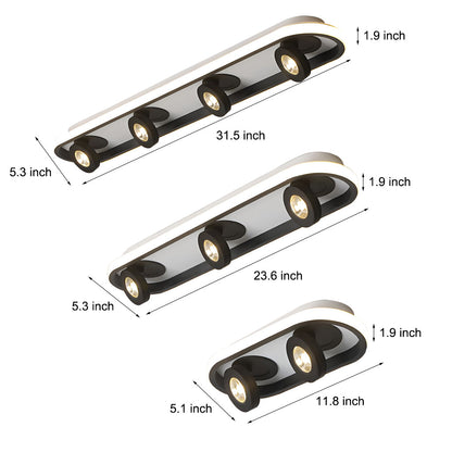 Rounded Rectangular LED Adjustable Spotlight Modern Ceiling Lights