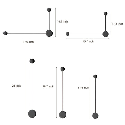 Creative Round Line LED Black Nordic Wall Art Light Wall Sconce Lighting