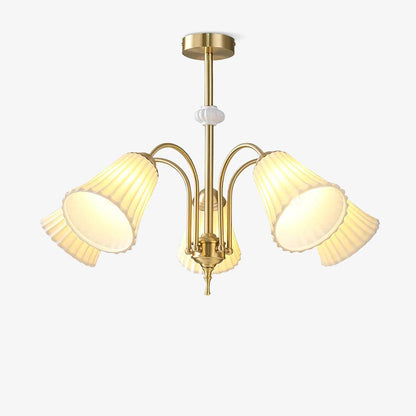 Medieval Ceramic Trumpet Electrolier Chandelier