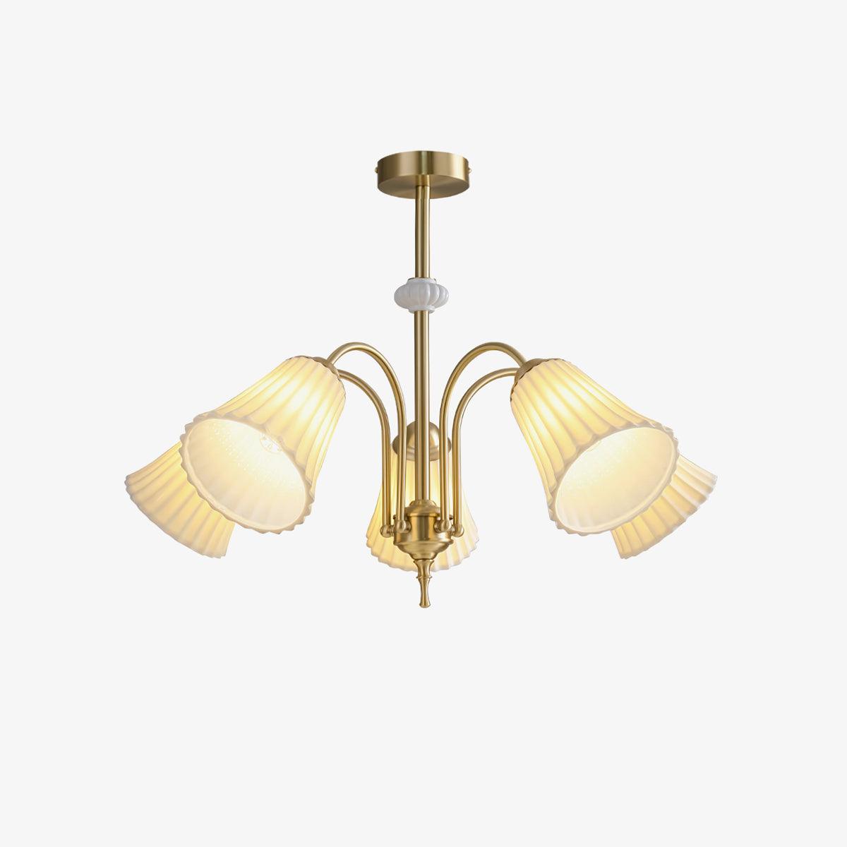 Medieval Ceramic Trumpet Electrolier Chandelier