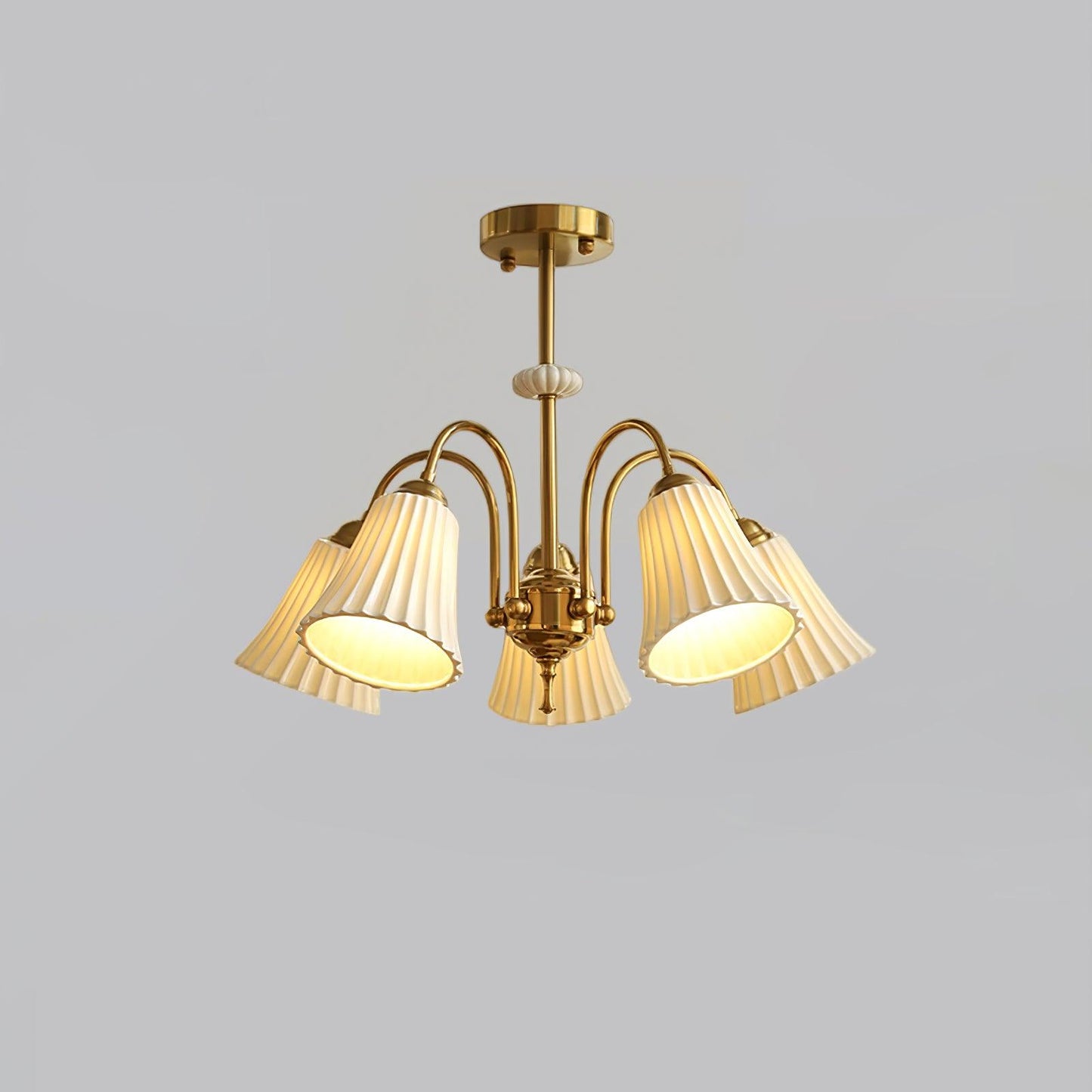 Medieval Ceramic Trumpet Electrolier Chandelier