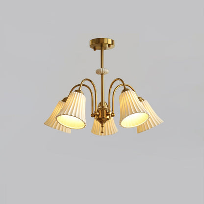Medieval Ceramic Trumpet Electrolier Chandelier
