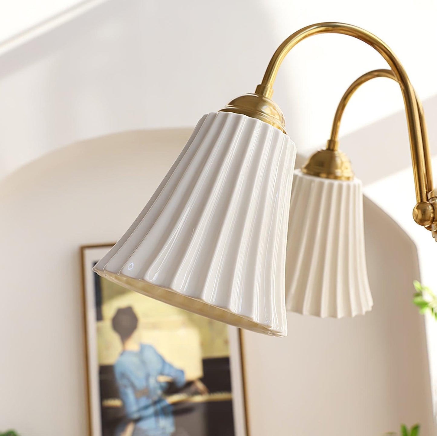 Medieval Ceramic Trumpet Electrolier Chandelier