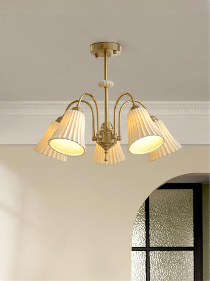 Medieval Ceramic Trumpet Electrolier Chandelier