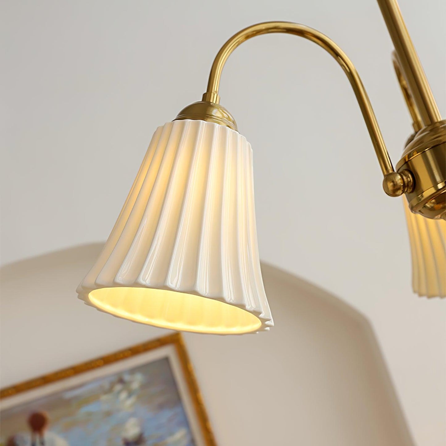 Medieval Ceramic Trumpet Electrolier Chandelier