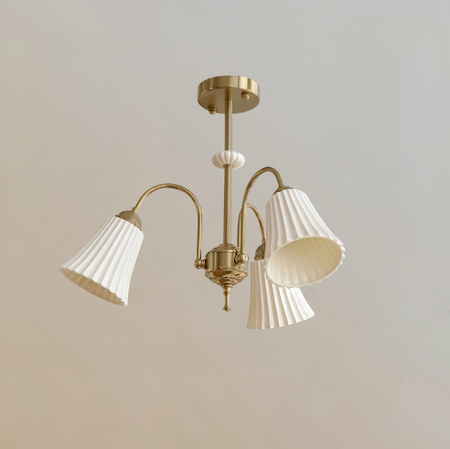 Medieval Ceramic Trumpet Electrolier Chandelier