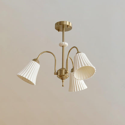 Medieval Ceramic Trumpet Electrolier Chandelier