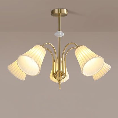 Medieval Ceramic Trumpet Electrolier Chandelier