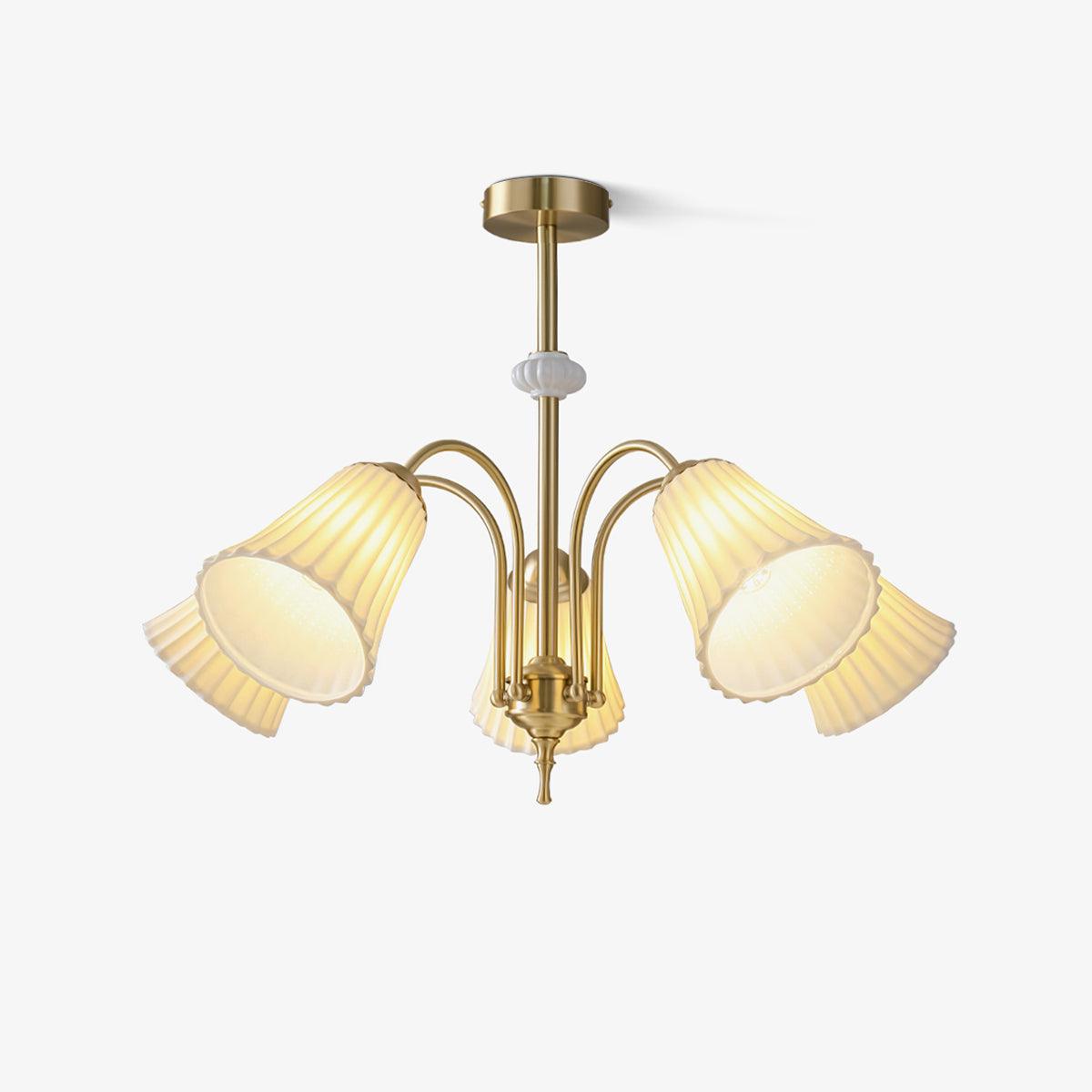 Medieval Ceramic Trumpet Electrolier Chandelier
