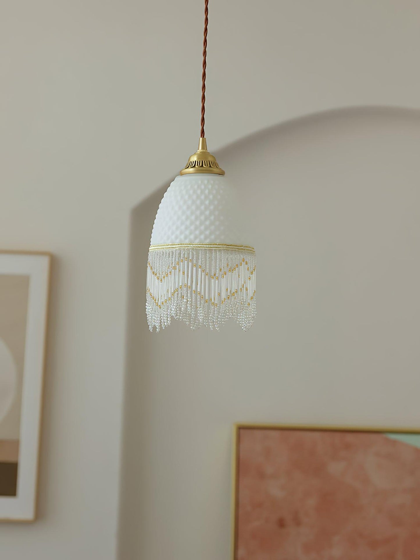 Mesh Tassel Glass Ceiling light fitting Pendant Light