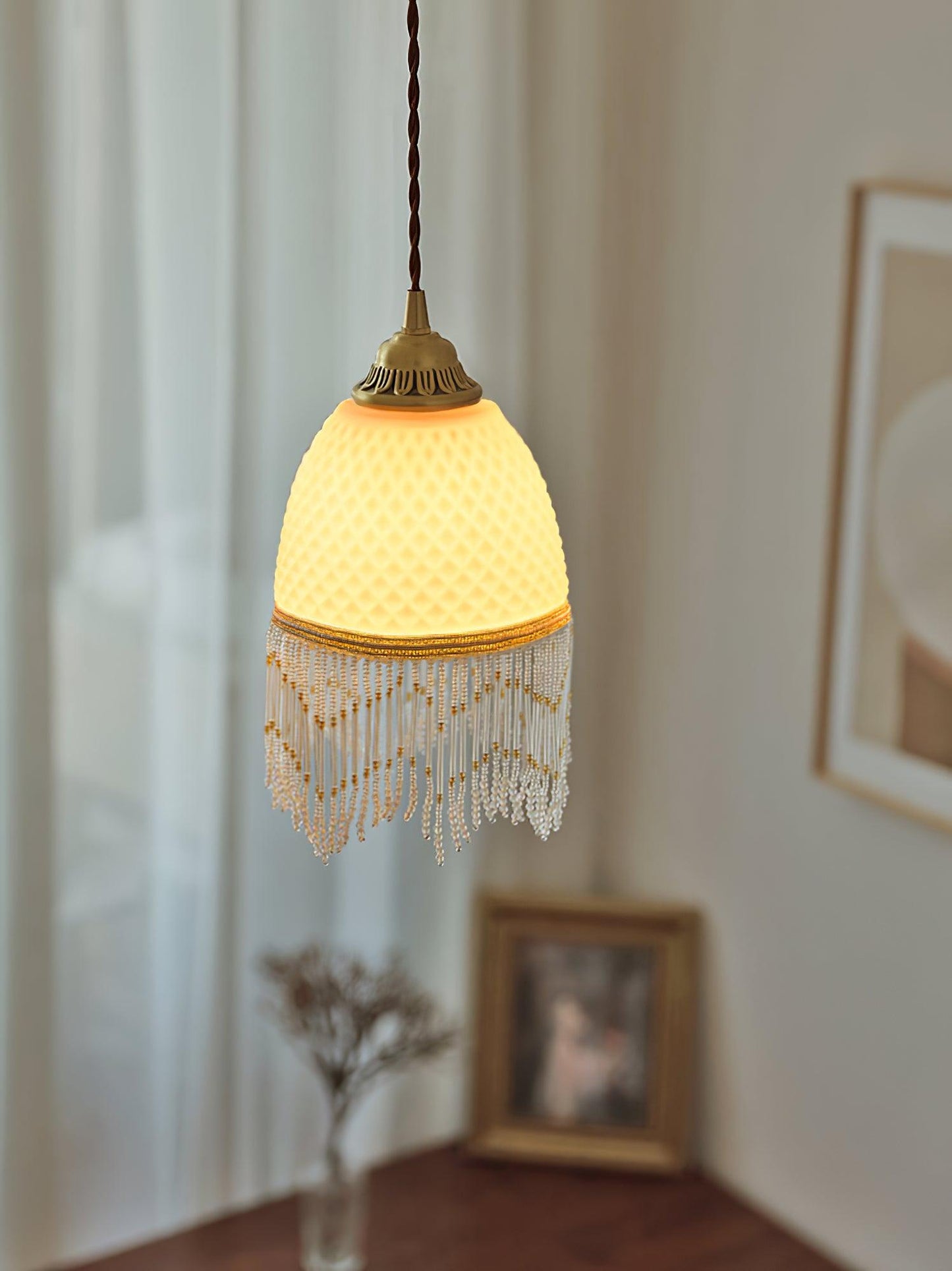 Mesh Tassel Glass Ceiling light fitting Pendant Light