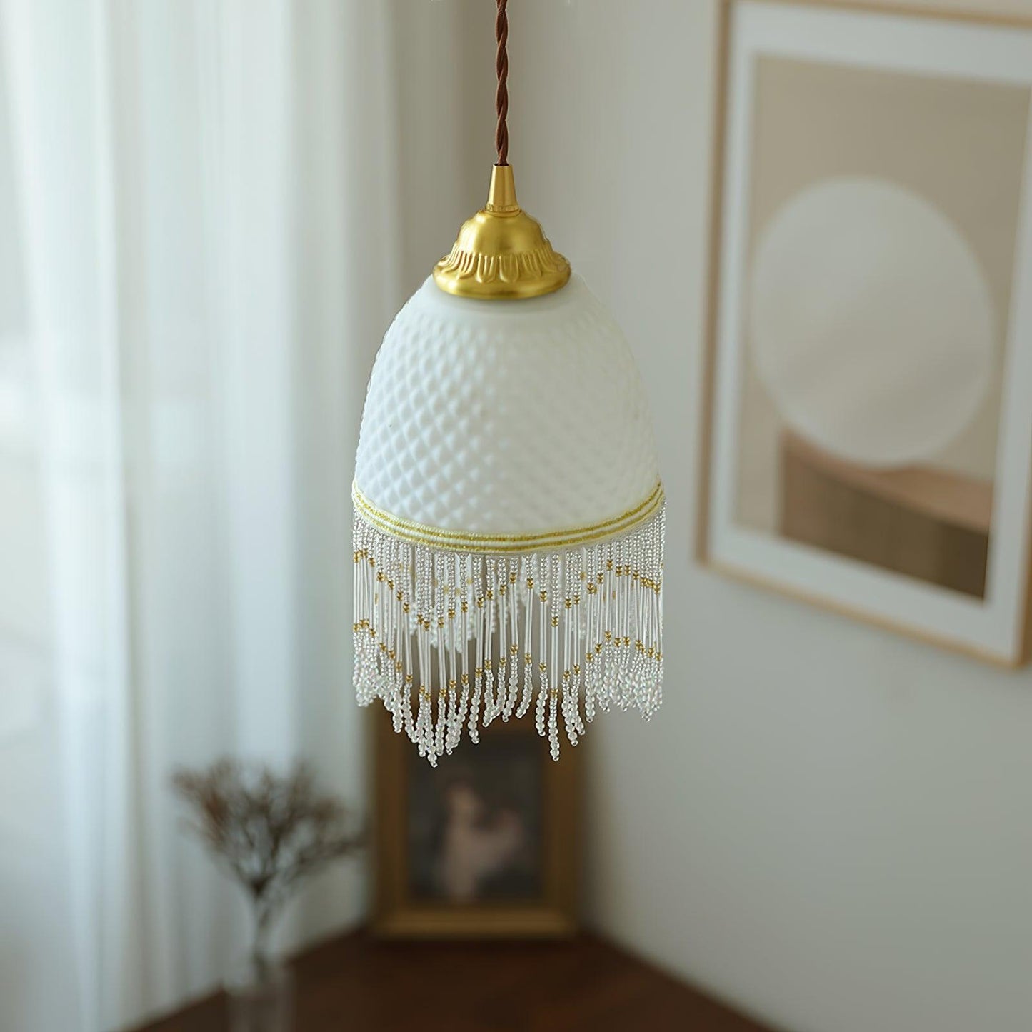 Mesh Tassel Glass Ceiling light fitting Pendant Light