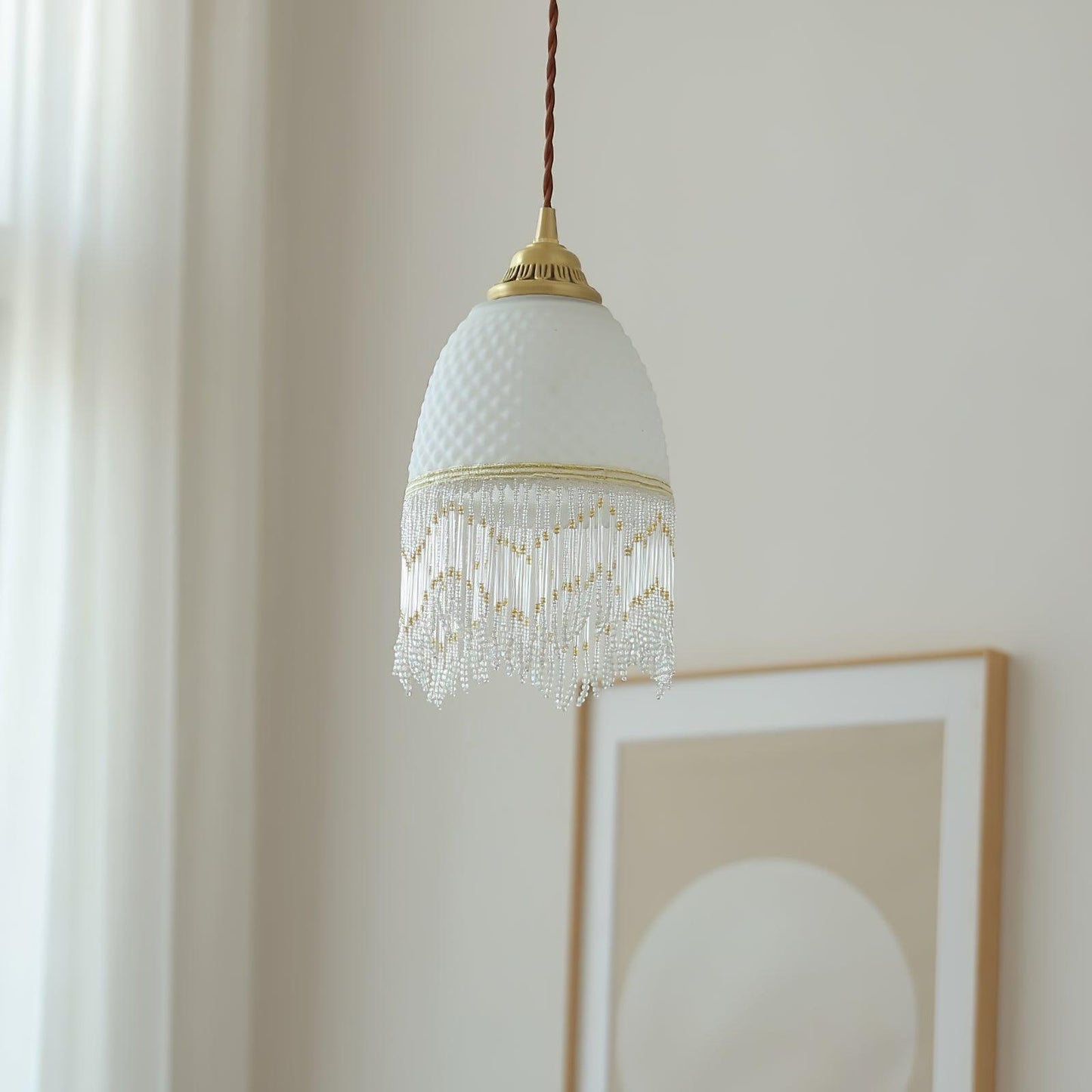 Mesh Tassel Glass Ceiling light fitting Pendant Light