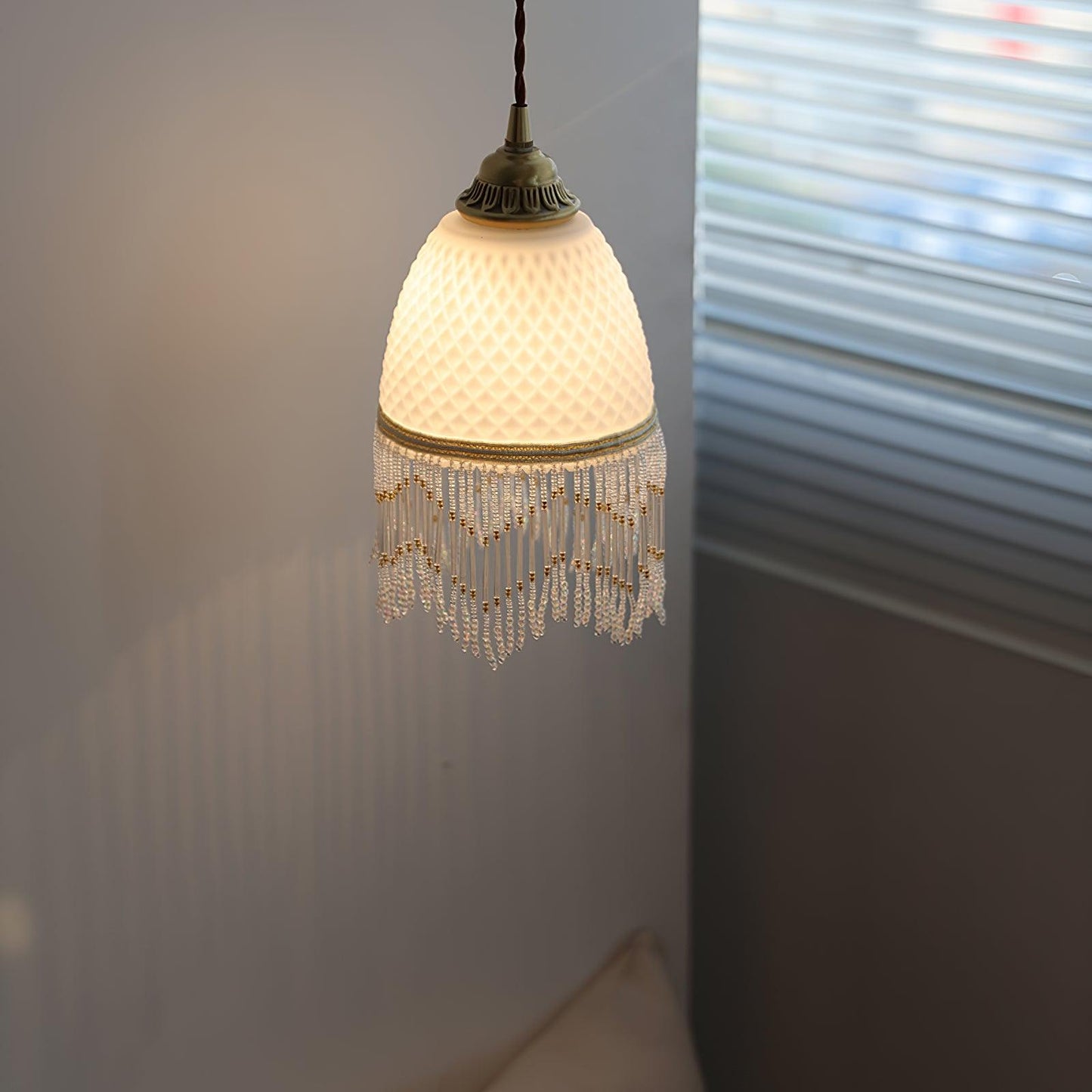 Mesh Tassel Glass Ceiling light fitting Pendant Light