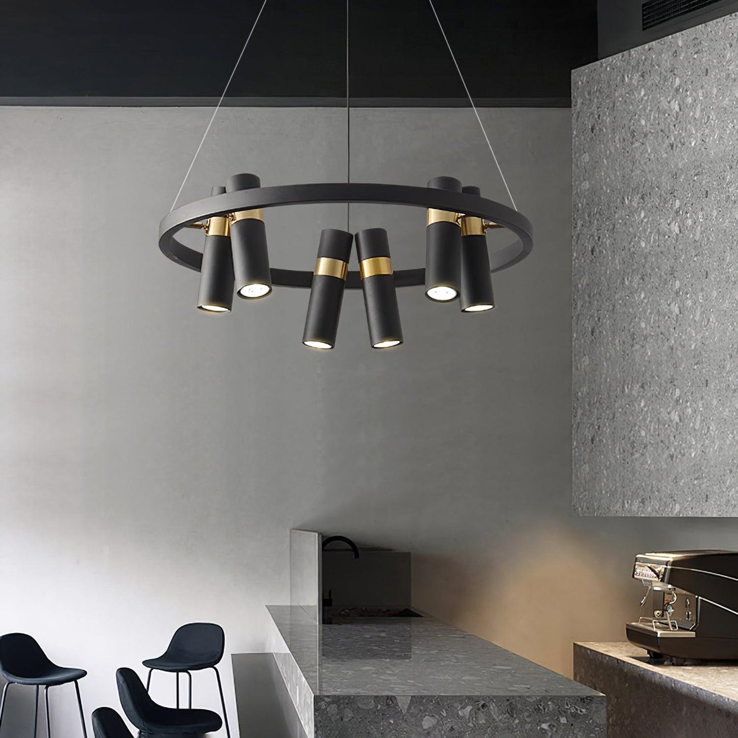 Black Mutil Pipe Ceiling fixture Chandelier