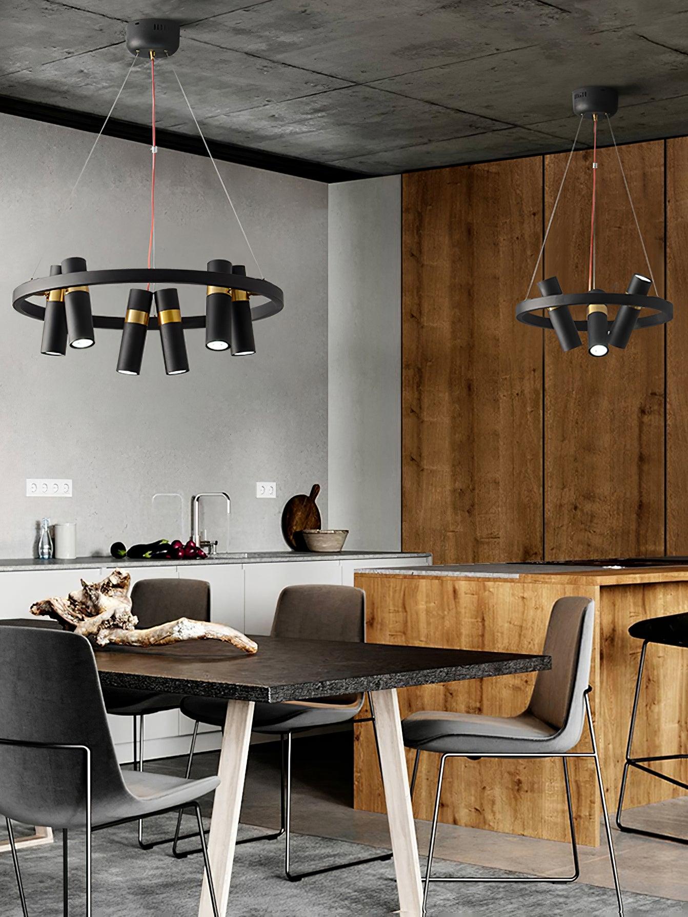 Black Mutil Pipe Ceiling fixture Chandelier