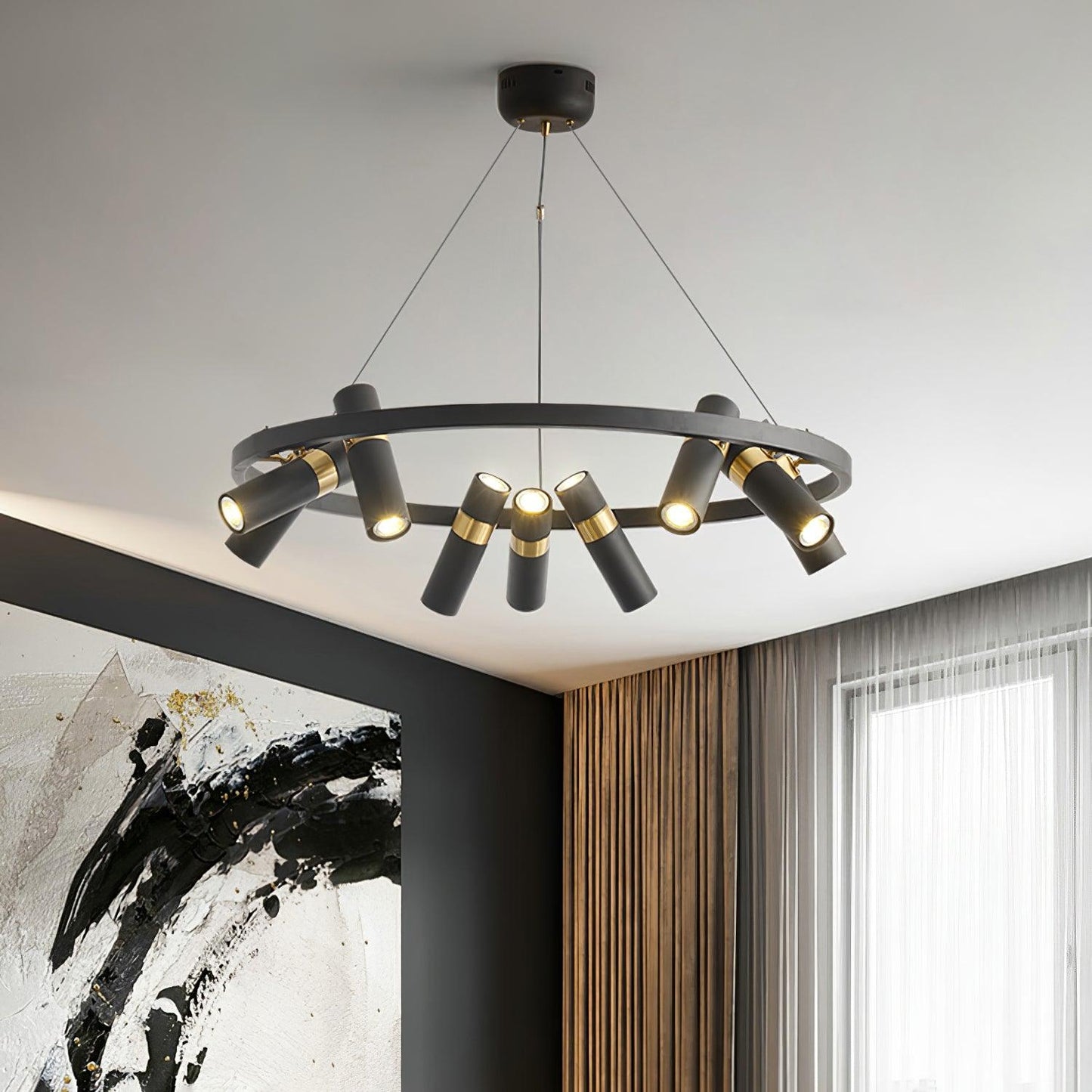 Black Mutil Pipe Ceiling fixture Chandelier