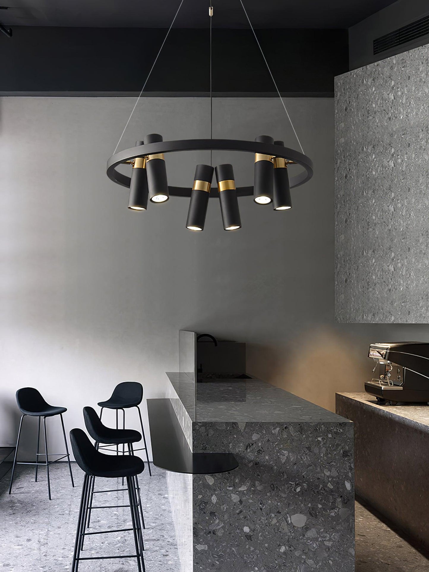 Black Mutil Pipe Ceiling fixture Chandelier