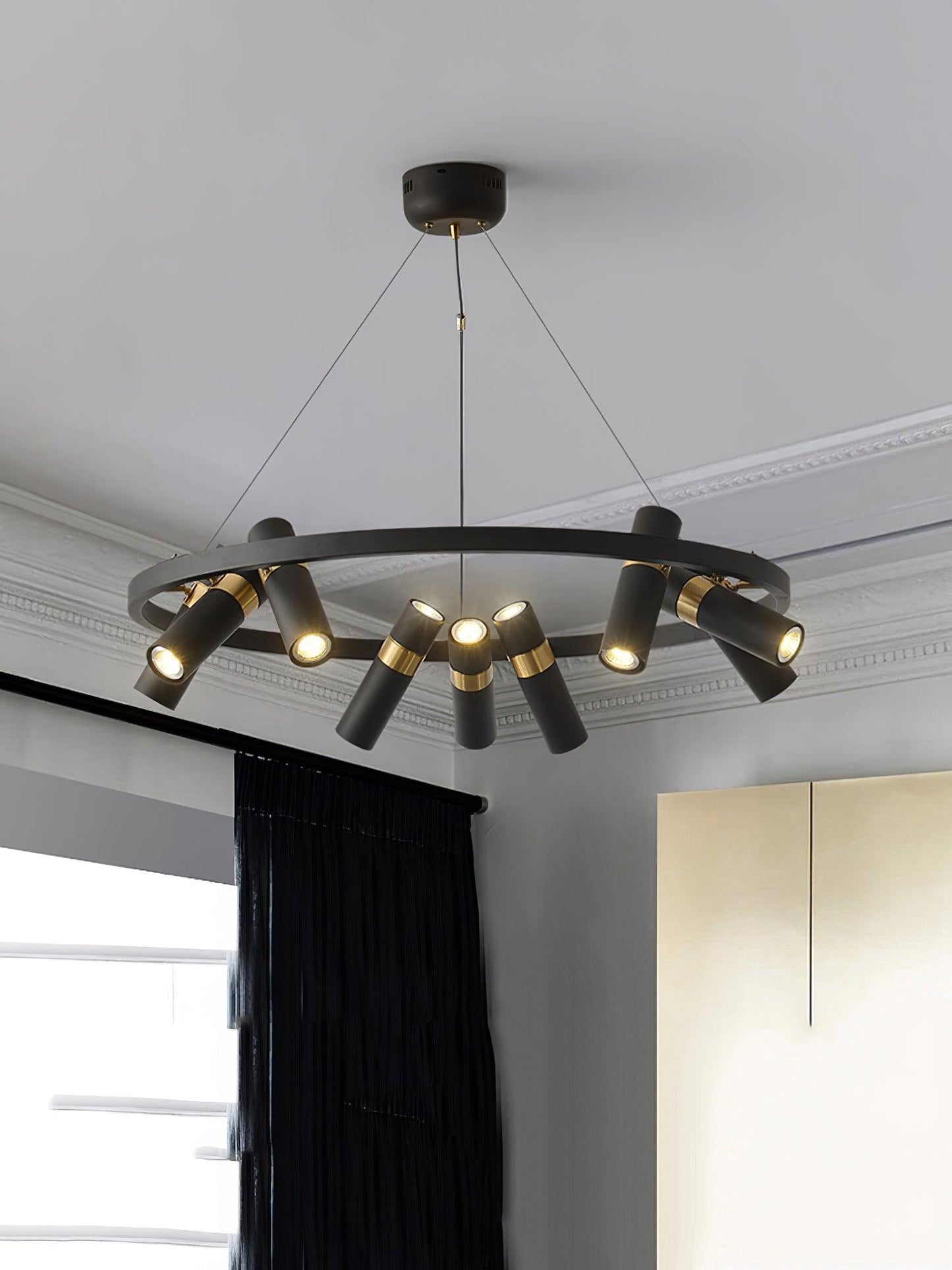 Black Mutil Pipe Ceiling fixture Chandelier