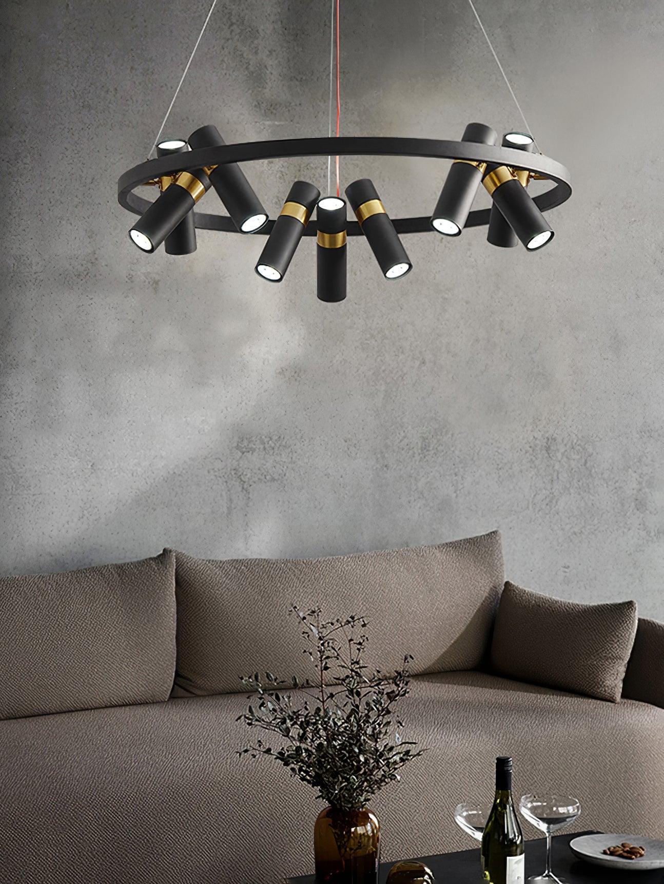 Black Mutil Pipe Ceiling fixture Chandelier