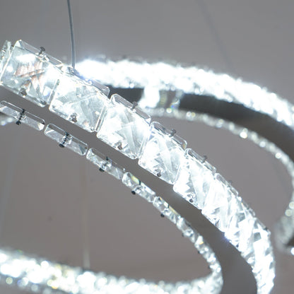 Modern Crystal Double C Crown Chandelier