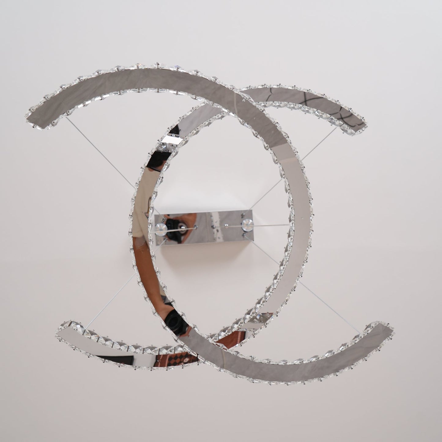 Modern Crystal Double C Crown Chandelier