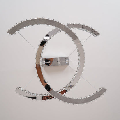 Modern Crystal Double C Crown Chandelier